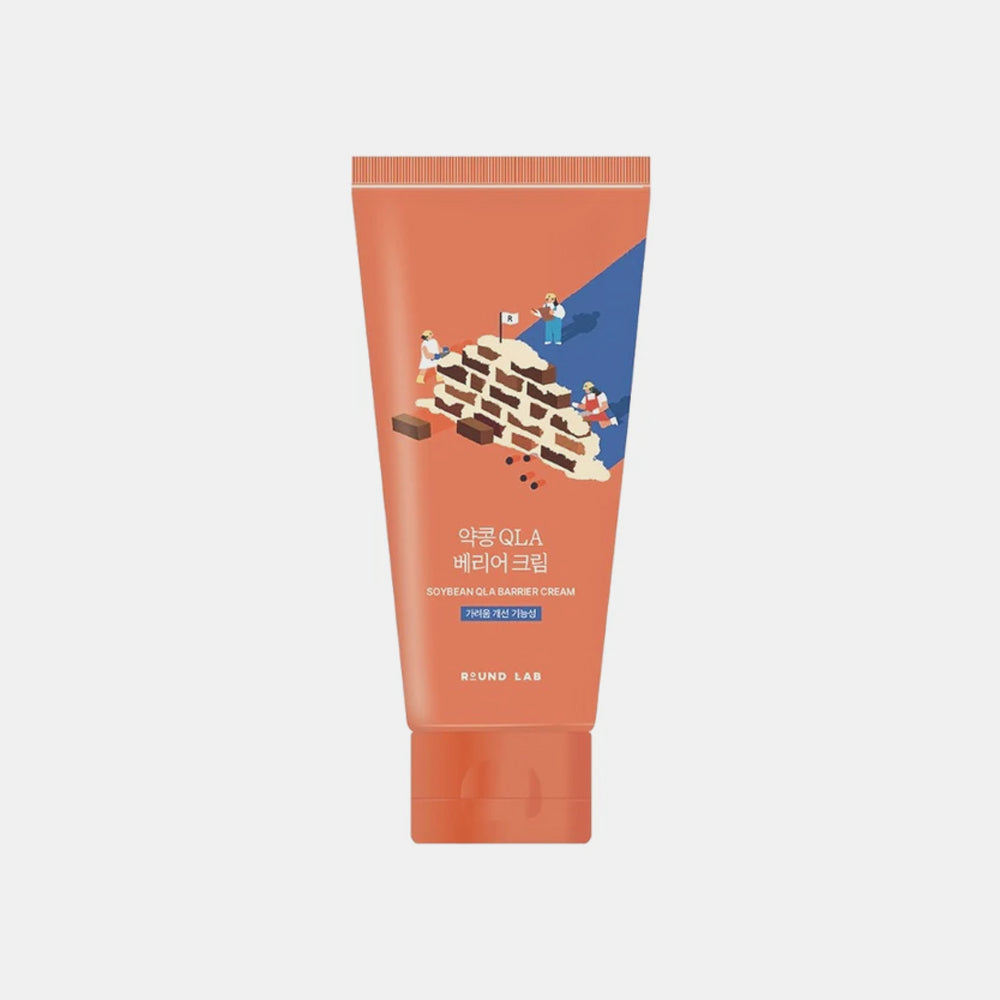 ROUND LAB Soybean QLA Barrier Cream 80mL a deeply hydrating Korean moisturizer designed to repair and strengthen a weakened skin barrier. It is formulated with a precise 3:1:1 ratio of ceramides, cholesterol, and fatty acids to mimic the skin's natural lipid structure, helping it retain moisture for up to 120 hours. Suitable for sensitive skin.