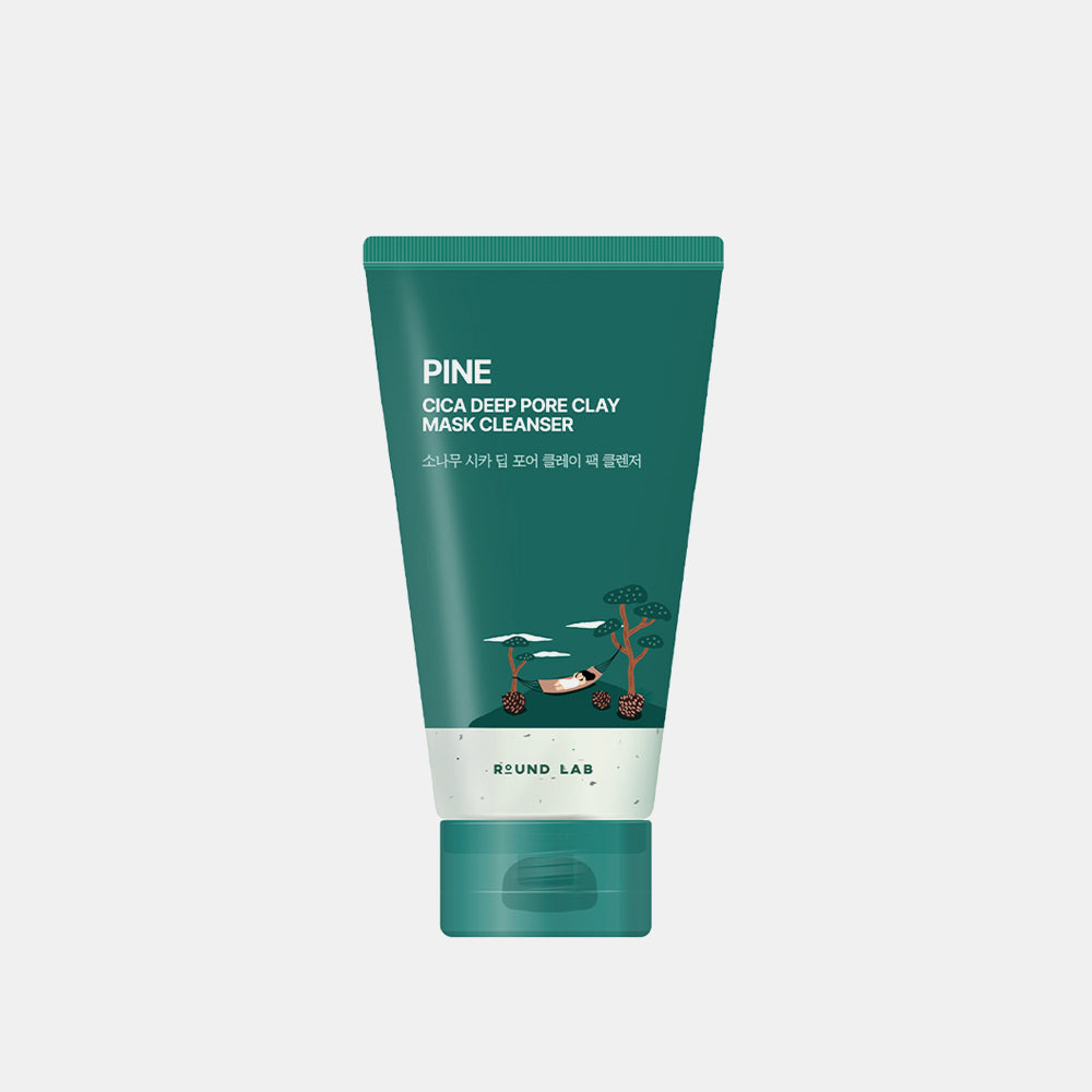 Round Lab Pine Cica Deep Pore Clay Mask Cleanser 150ml is a 3-in-1, multi-functional foaming cleanser, wash-off mask, and exfoliator designed for oily, combination, and sensitive skin. It uses Pine Cica Activer™, 5 types of clay, and charcoal capsules to deeply cleanse pores, control sebum, and soothe skin.
