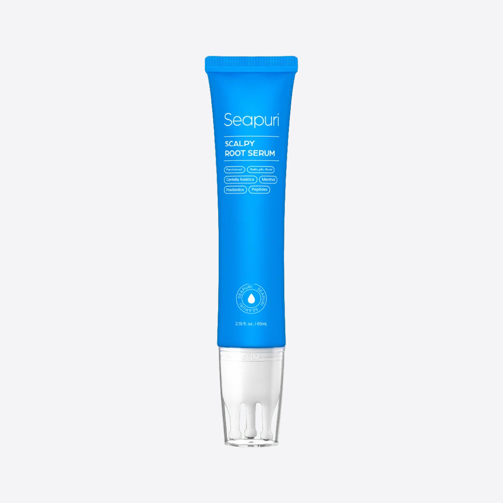 SEAPURI Scalpy Root Serum 65ml – Korean scalp serum with caffeine peptides and ceramides for thinning-looking hair with triple metal ball scalp applicator 