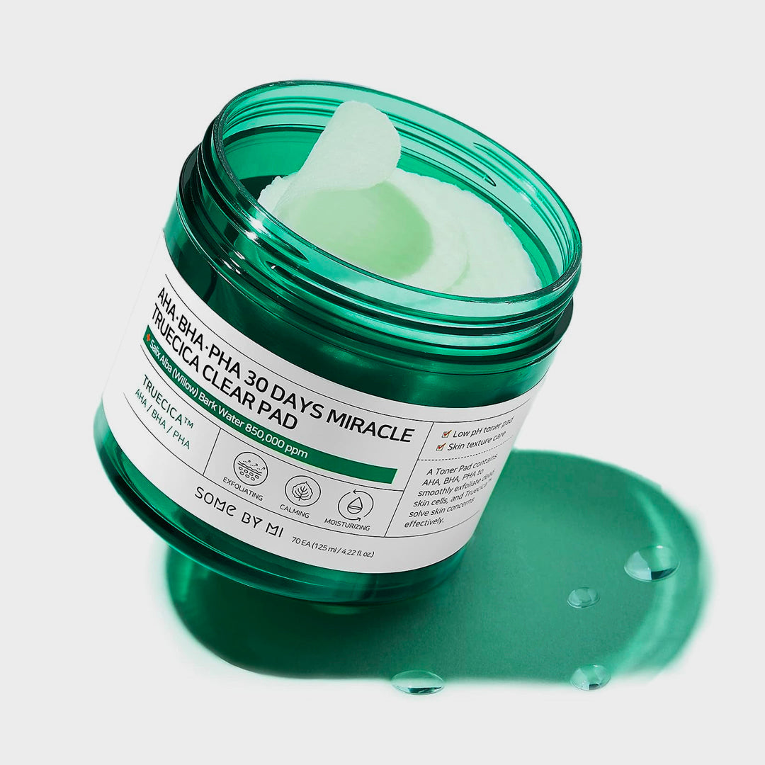 SOME BY MI AHA BHA PHA 30 Days Miracle Truecica Clear Pad asian authentic genuine original korean skincare montreal toronto calgary canada thekshop thekshop.ca natural organic vegan cruelty-free cosmetics kbeauty vancouver free shipping clean beauty routine skin makeup