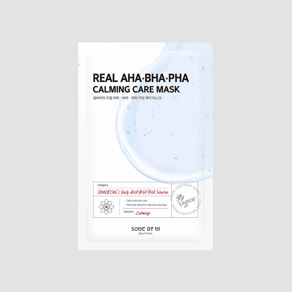 SOME BY MI Real AHA BHA PHA Calming Care Mask asian authentic genuine original korean skincare montreal toronto calgary canada thekshop thekshop.ca natural organic vegan cruelty-free cosmetics kbeauty vancouver free shipping clean beauty routine skin makeup kpop stayz stan fandom photocard stray kids treasure ateez atiny  