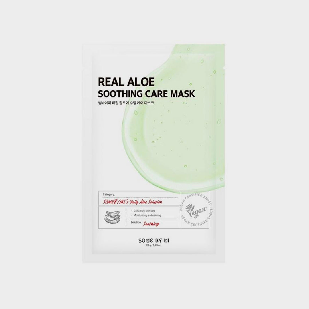 SOME BY MI Real Aloe Soothing Care Mask asian authentic genuine original korean skincare montreal toronto calgary canada thekshop thekshop.ca natural organic vegan cruelty-free cosmetics kbeauty vancouver free shipping clean beauty routine skin makeup kpop stayz stan fandom photocard stray kids treasure ateez atiny  
