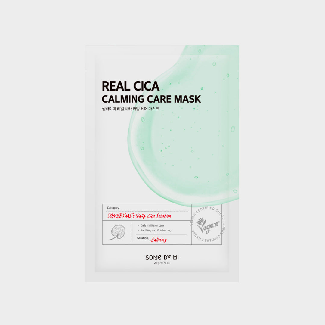 SOME BY MI Real Cica Calming Care Mask asian authentic genuine original korean skincare montreal toronto calgary canada thekshop thekshop.ca natural organic vegan cruelty-free cosmetics kbeauty vancouver free shipping clean beauty routine skin makeup kpop stayz stan fandom photocard stray kids treasure ateez atiny  