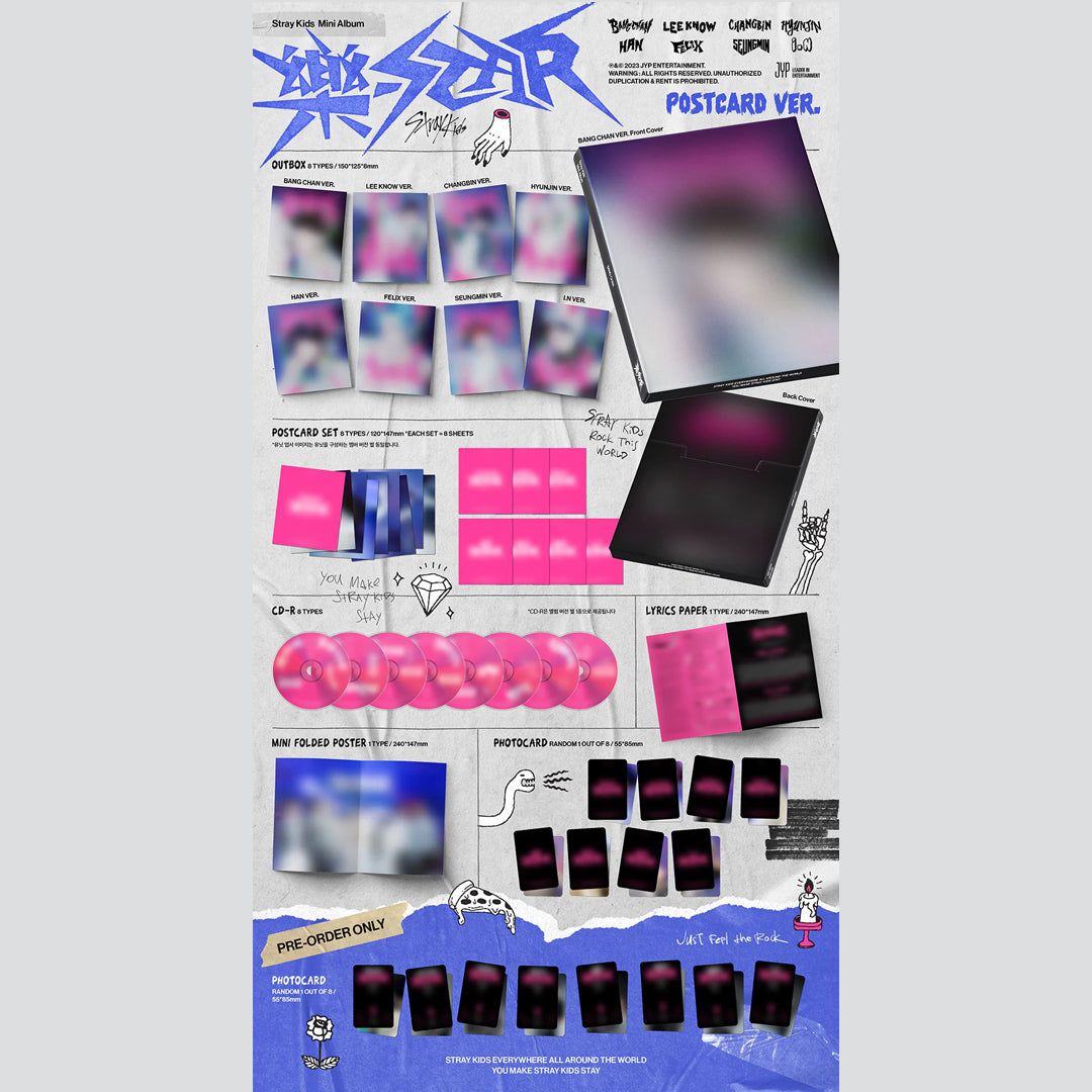 STRAY KIDS STAR (ROCK STAR) POSTCARD Ver. Random – thekshop.ca