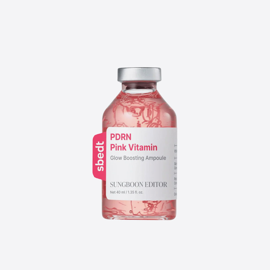 SUNGBOON EDITOR PDRN Pink Vitamin Glow Boosting Ampoule 40ml – Korean PDRN serum with collagen and hyaluronic acid