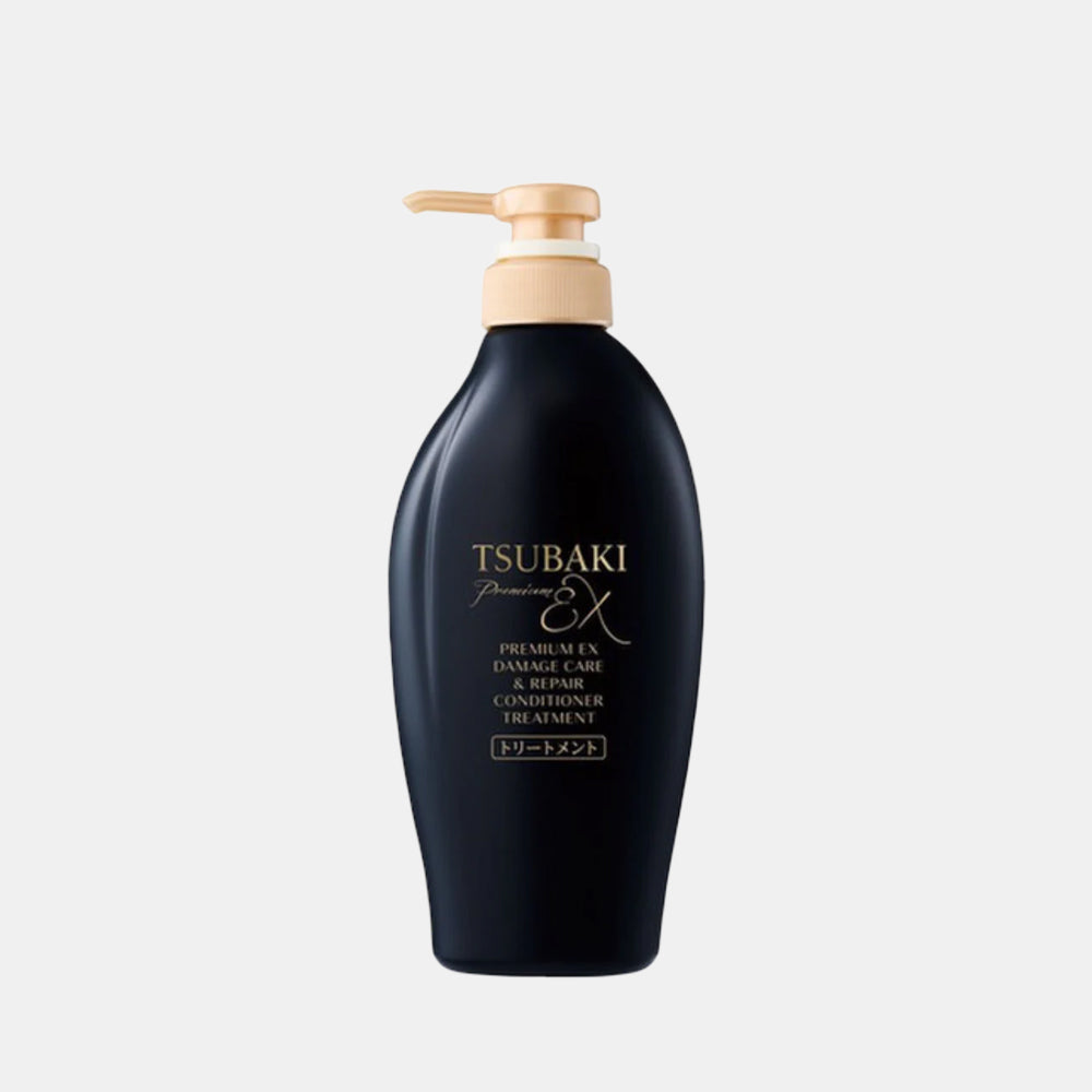 Shiseido Tsubaki Premium EX Damage Care &amp; Repair Conditioner 450ml (often referred to as "Black Tsubaki") is a professional-grade Japanese hair treatment specifically formulated for severely damaged, chemically treated, or bleached hair. It utilizes "Ionic Repair Technology" to deliver restorative ingredients deep into the hair shaft to repair damage from the inside out.