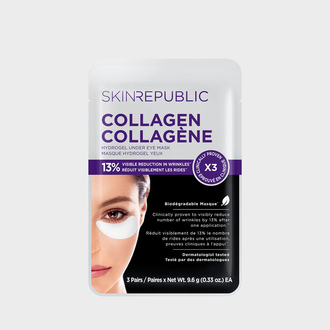 Skin Republic Collagen Hydrogel Under Eye Mask Korean eye patches with collagen and aloe vera for puffiness and wrinkles