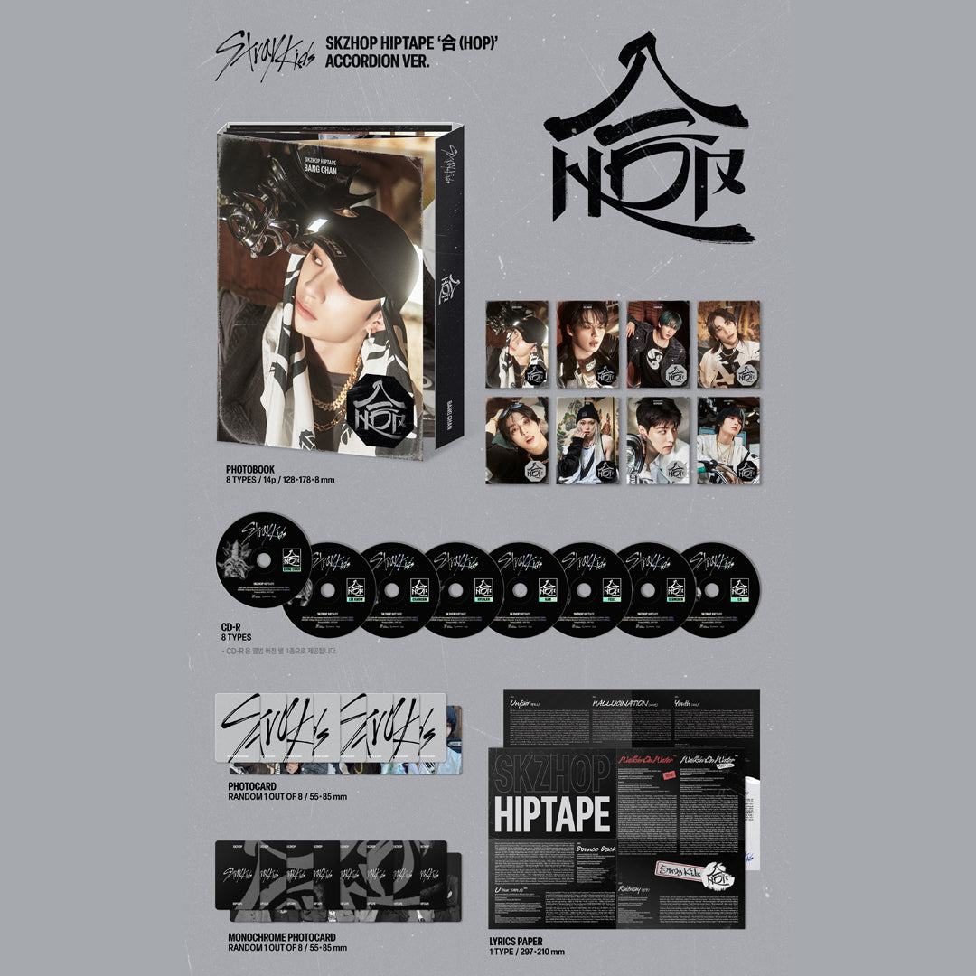 Stray Kids SKZHOP HIPTAPE [合 (HOP)] ACCORDION Ver. [RANDOM] asian authentic genuine original korean skincare montreal toronto calgary canada thekshop thekshop.ca natural organic vegan cruelty-free cosmetics kbeauty vancouver free shipping clean beauty routine skin makeup kpop stayz stan fandom photocard stray kids treasure ateez atiny dix30 brossard ddo st-bruno new store