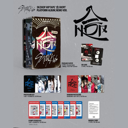 Stray Kids SKZHOP HIPTAPE [合 (HOP)] PLATFORM ALBUM_NEMO Ver. asian authentic genuine original korean skincare montreal toronto calgary canada thekshop thekshop.ca natural organic vegan cruelty-free cosmetics kbeauty vancouver free shipping clean beauty routine skin makeup kpop stayz stan fandom photocard stray kids treasure ateez atiny dix30 brossard ddo st-bruno new store