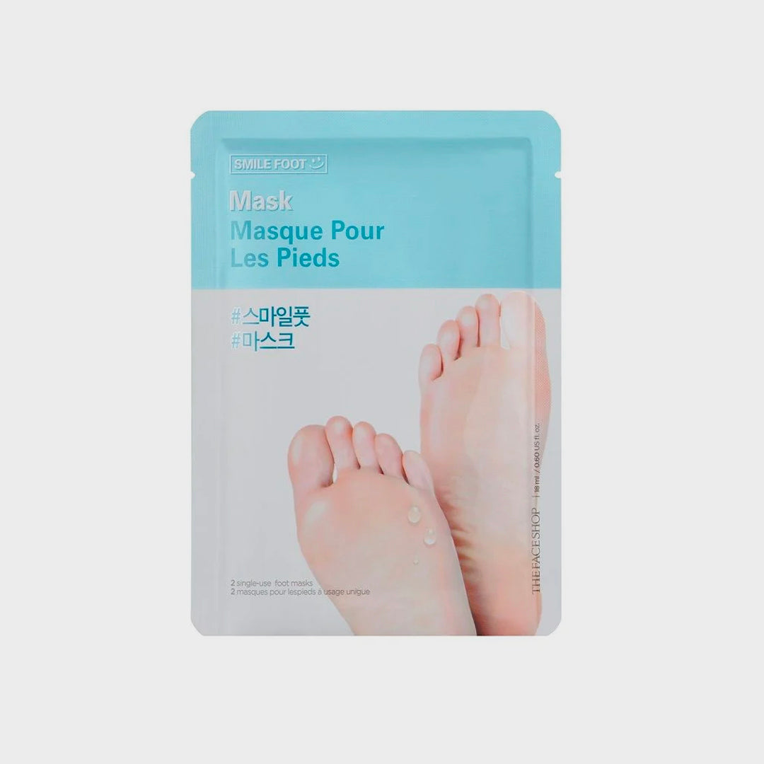 THE FACE SHOP Smile Foot Mask asian authentic genuine original korean skincare montreal toronto calgary canada thekshop thekshop.ca natural organic vegan cruelty-free cosmetics kbeauty vancouver free shipping clean beauty routine skin makeup