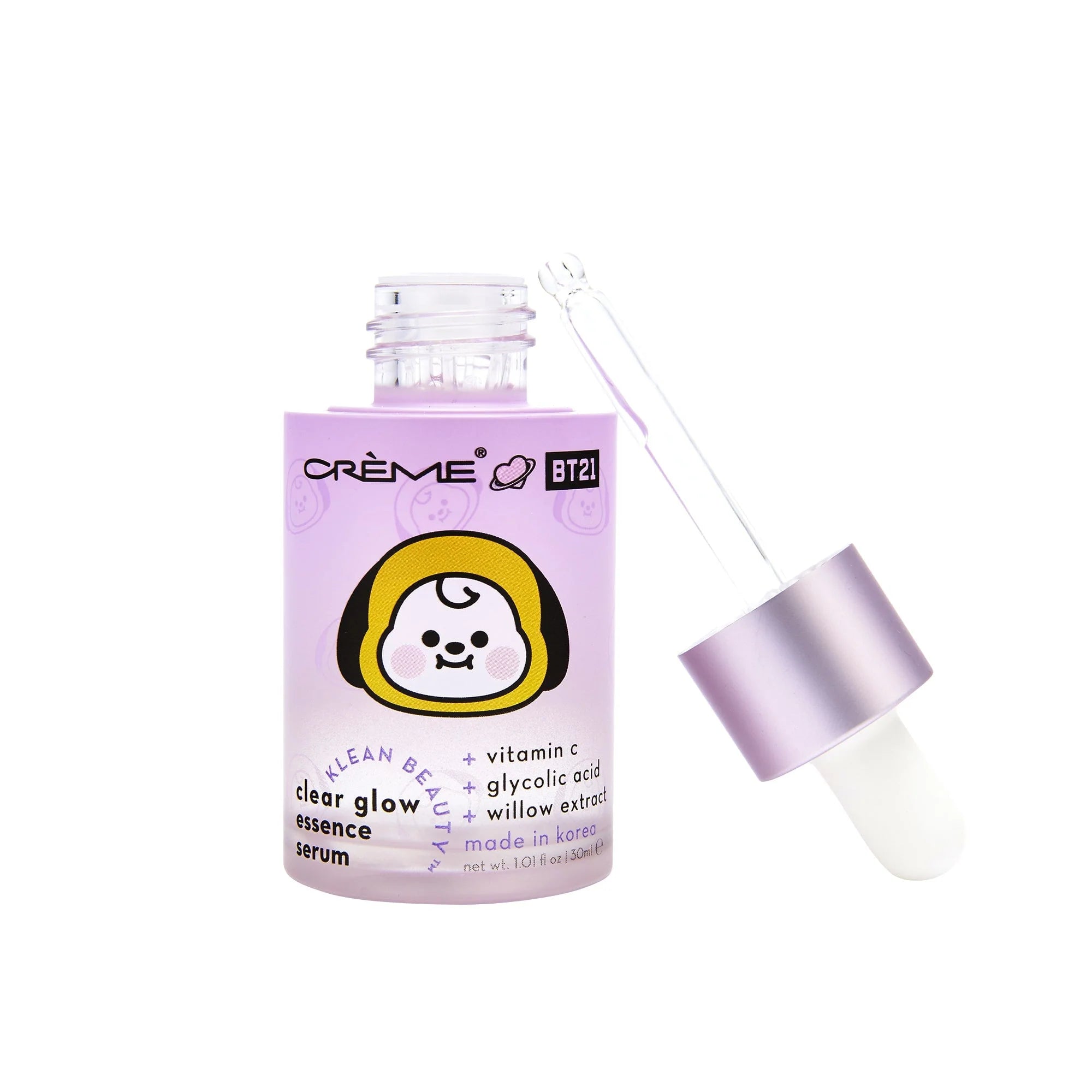 THEKSHOP_The Crème Shop x BT21 CHIMMY Clear Glow Essence Serum - Klean Beauty™️  BTS Army Take Two asian authentic genuine original korean skincare montreal toronto calgary canada thekshop thekshop.ca natural organic vegan cruelty-free cosmetics kbeauty vancouver free shipping clean beauty routine skin makeup kpop