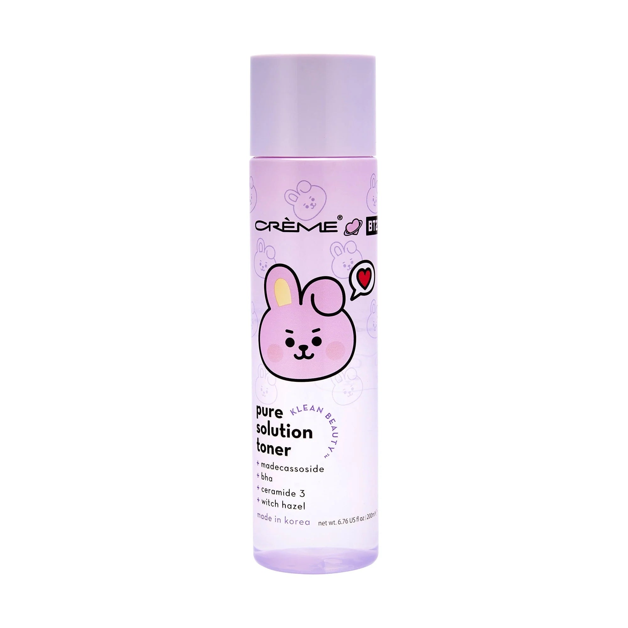 The Crème Shop x BT21 COOKY Pure Solution Toner - Klean Beauty™️  BTS Army Take Two asian authentic genuine original korean skincare montreal toronto calgary canada thekshop thekshop.ca natural organic vegan cruelty-free cosmetics kbeauty vancouver free shipping clean beauty routine skin makeup kpop