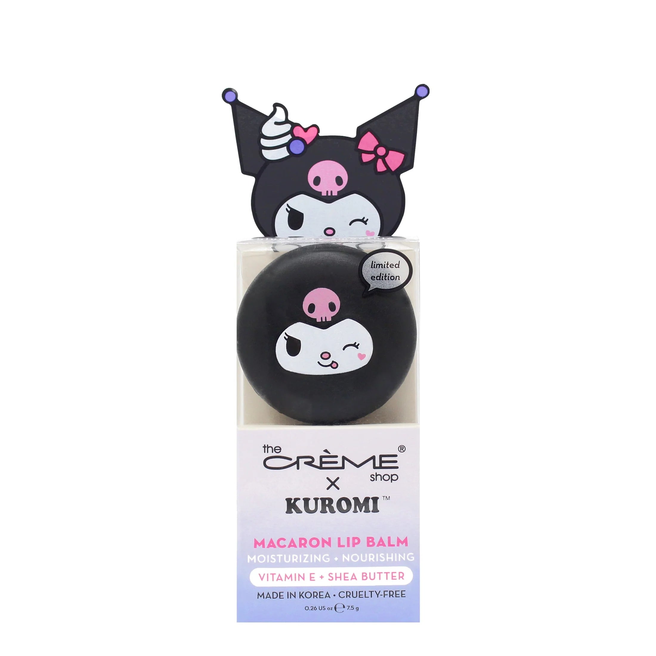 Baume à lèvres Kuromi Macaron de The Crème Shop x Hello Kitty