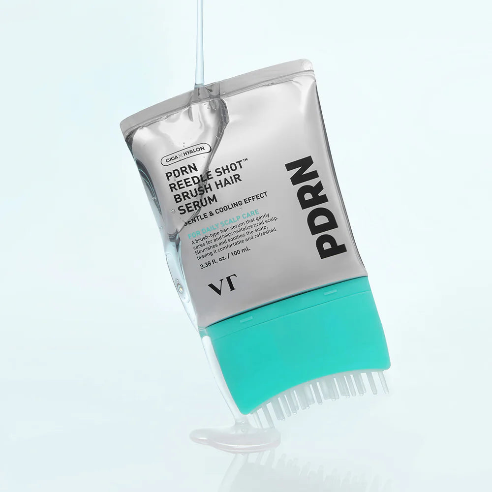VT PDRN Reedle Shot Brush Hair Serum  100mL Viral Korean Scalp Serum with Built-In Massage Brush to reduce hair loss,  promote hair growth and help with dandruff and oil conrtol 