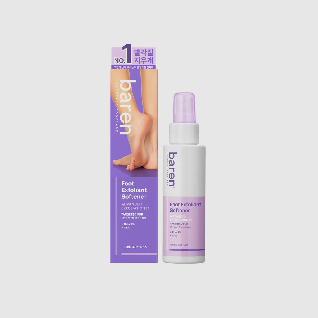 BAREN Foot Exfoliant Softener 100ml
Korean foot exfoliating softening cream for rough heels with urea and AHA for dry cracked feet