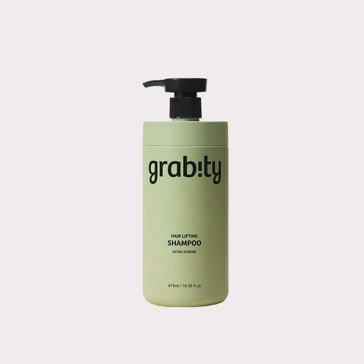Green shampoo bottle with pump labeled 'grabity' on a white background grabity Hair Lifting Shampoo Extra Strong asian authentic genuine original korean skincare montreal toronto calgary canada thekshop thekshop.ca natural organic vegan cruelty-free cosmetics kbeauty vancouver free shipping clean beauty routine skin makeup kpop stayz stan fandom photocard stray kids treasure ateez atiny dix30 brossard ddo royal mount st-bruno new store downtown eaton centre soins de la peau coréens, cosmétiques coréens