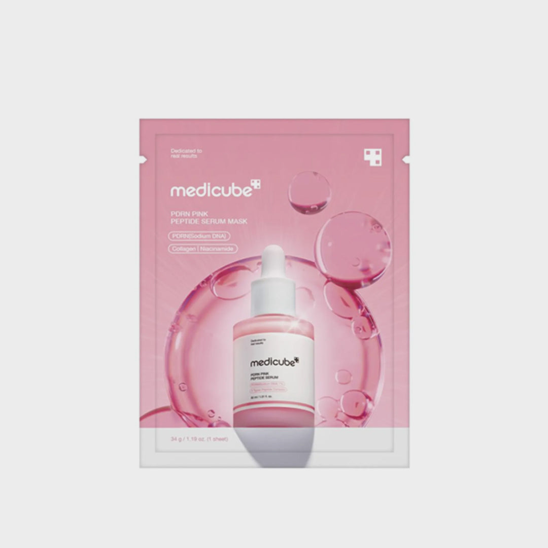 Medicube PDRN Pink Peptide Serum Mask Korean brightening sheet mask with peptides Salmon PDRN niacinamide and hyaluronic acid