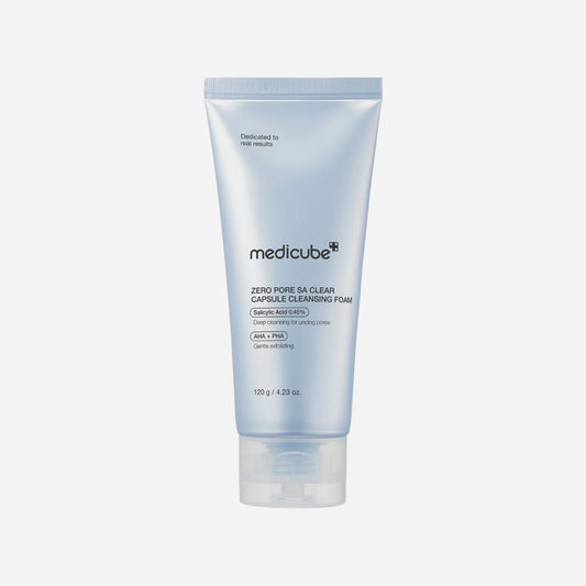 Tube of medicube Zero Pore Clearing Capsule Cleansing Foam on a white background asian authentic genuine original korean skincare montreal toronto calgary canada thekshop thekshop.ca natural organic vegan cruelty-free cosmetics kbeauty vancouver free shipping clean beauty routine skin makeup kpop stayz stan fandom photocard stray kids treasure ateez atiny dix30 brossard ddo royal mount st-bruno new store