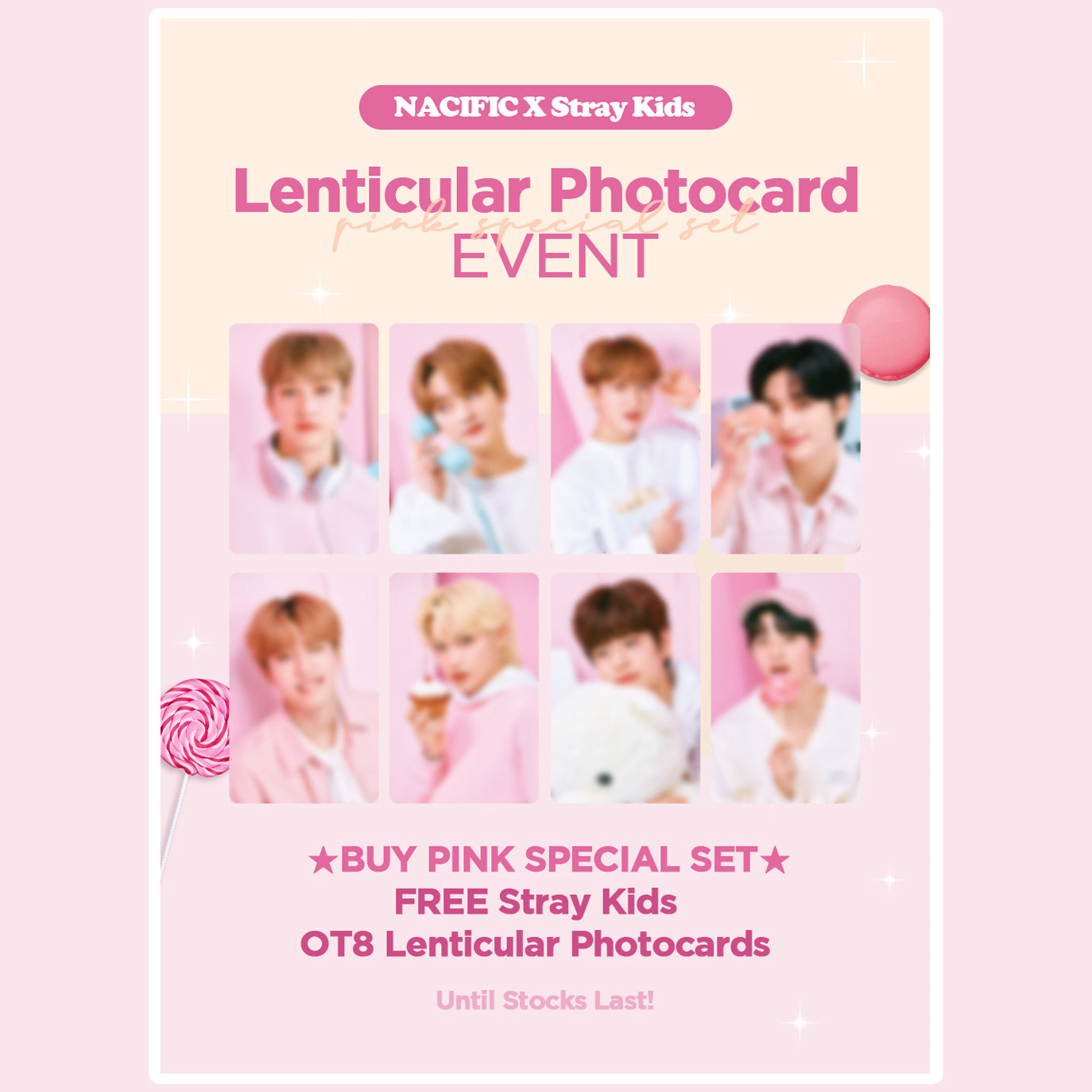 Nacific x Stray Kids Pink Lenticular Photocards asian authentic genuine original korean skincare montreal toronto calgary canada thekshop thekshop.ca natural organic vegan cruelty-free cosmetics kbeauty vancouver free shipping clean beauty routine skin makeup kpop stayz stan fandom photocard stray kids