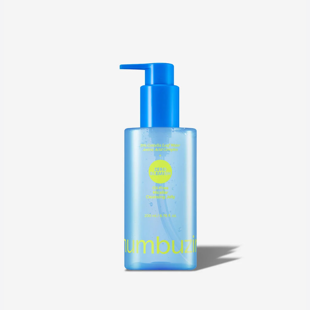 numbuzin No.0 Zero Blemish Oil-Free Micellar Cleansing Jelly 200ml – Korean facial cleanser oil-free cleansing jelly for makeup sunscreen and blemish-prone skin