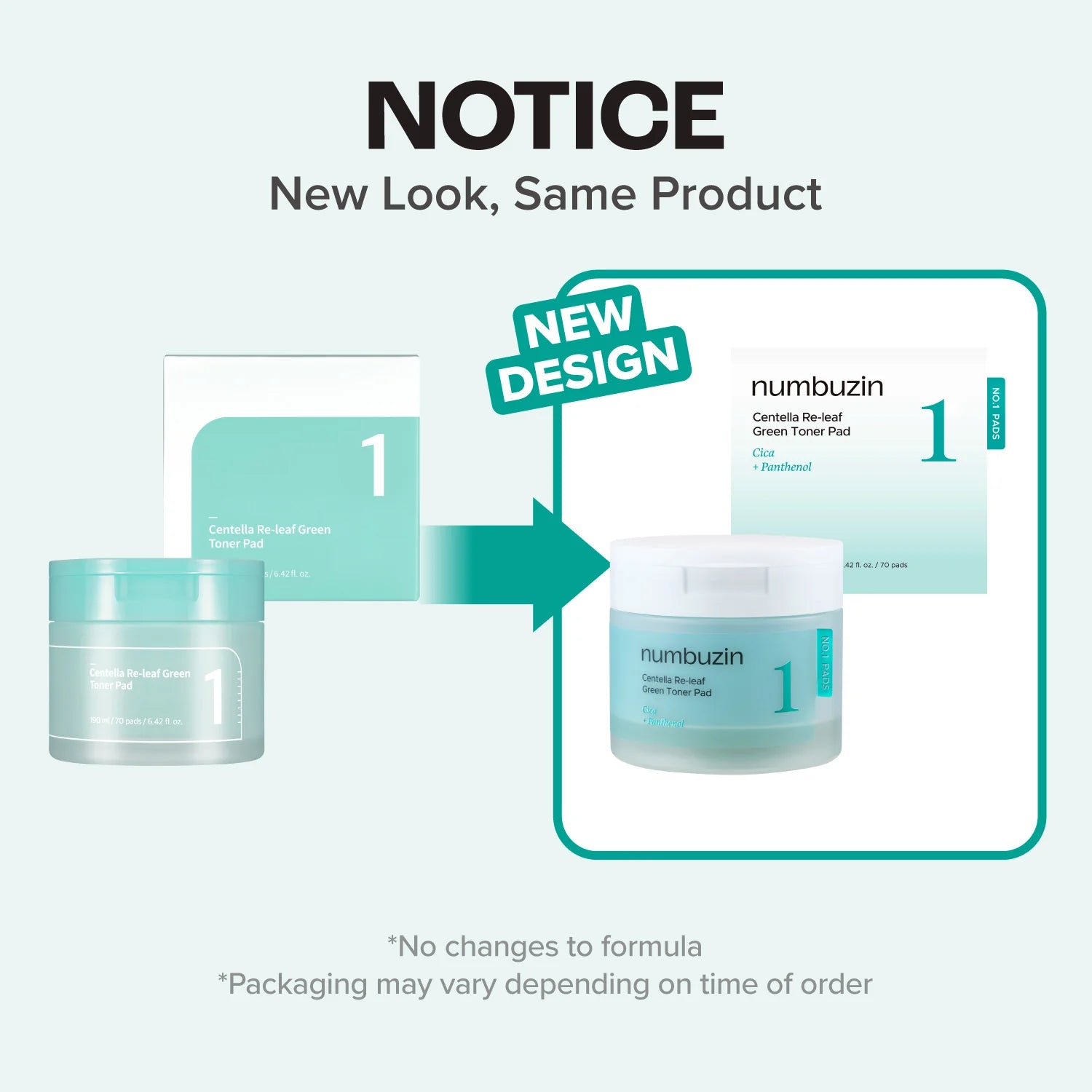 numbuzin No.1 Centella Re-Leaf Green Toner Pad Korean Double-Sided pads for intensive calming of irritated areas. Delivers instant hydration and can be used for gentle wiping to refresh the skin texture. Suitable for sensitive skin