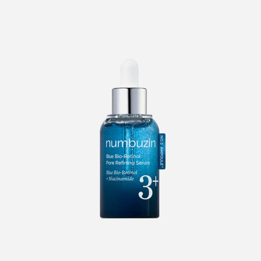 Numbuzin Blue Bio-Retinol Pore Refining Serum bottle on a white background asian authentic genuine original korean skincare montreal toronto calgary canada thekshop thekshop.ca natural organic vegan cruelty-free cosmetics kbeauty vancouver free shipping clean beauty routine skin makeup kpop stayz stan fandom photocard stray kids treasure ateez atiny dix30 brossard ddo royal mount st-bruno new store