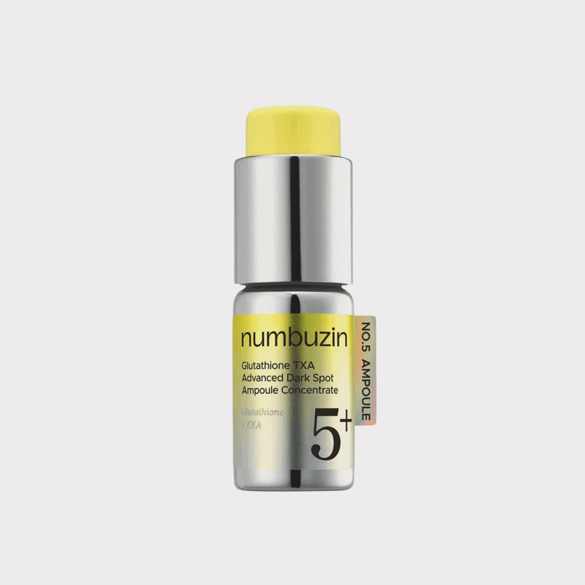 numbuzin No.5 Glutathione TXA Advanced Dark Spot Ampoule Concentrate is a Korean targeted serum treatment designed to visibly fade hyperpigmentation, post-acne marks, and stubborn dark spots. Formulated with a potent blend of Pure Glutathione, Tranexamic Acid (TXA), Vitamin Tree Water (Sea Buckthorn) and Niacinamide to promote visibly brighter complexion.