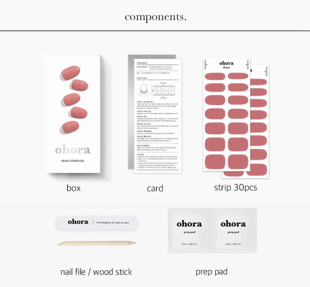 ohora Semi Cured Gel Nail Strips N Ash Pink diy gel extension manicure design art asian authentic genuine original korean skincare montreal toronto calgary canada thekshop thekshop.ca natural organic vegan cruelty-free cosmetics kbeauty vancouver free shipping clean beauty routine skin makeup