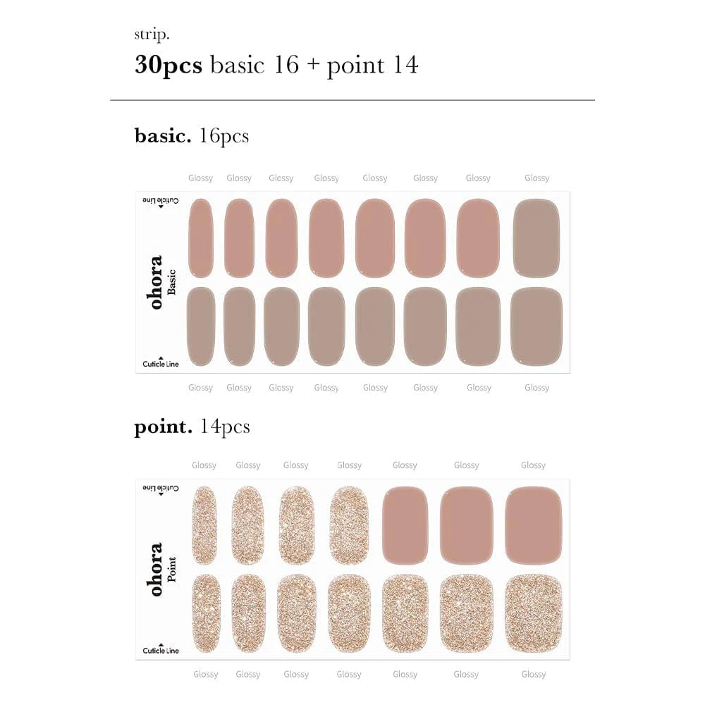 ohora Semi Cured Gel Nail Strips N Carmel diy gel extension manicure design art asian authentic genuine original korean skincare montreal toronto calgary canada thekshop thekshop.ca natural organic vegan cruelty-free cosmetics kbeauty vancouver free shipping clean beauty routine skin makeup