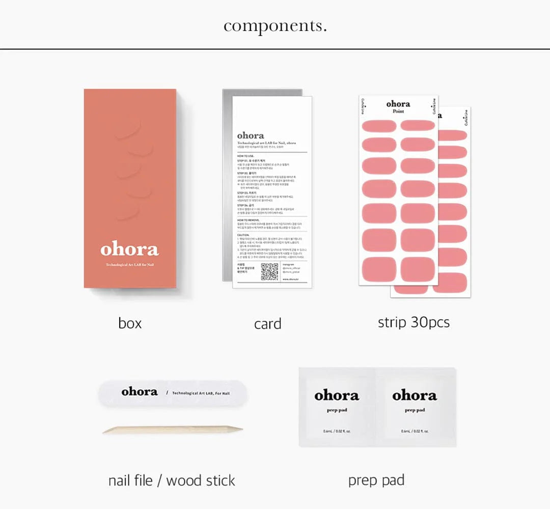 ohora Semi Cured Gel Nail Strips N Cream Glow diy gel extension manicure design art asian authentic genuine original korean skincare montreal toronto calgary canada thekshop thekshop.ca natural organic vegan cruelty-free cosmetics kbeauty vancouver free shipping clean beauty routine skin makeup