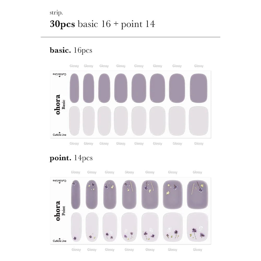 ohora Semi Cured Gel Nail Strips N Dancing Flower  diy gel extension manicure design art asian authentic genuine original korean skincare montreal toronto calgary canada thekshop thekshop.ca natural organic vegan cruelty-free cosmetics kbeauty vancouver free shipping clean beauty routine skin makeup