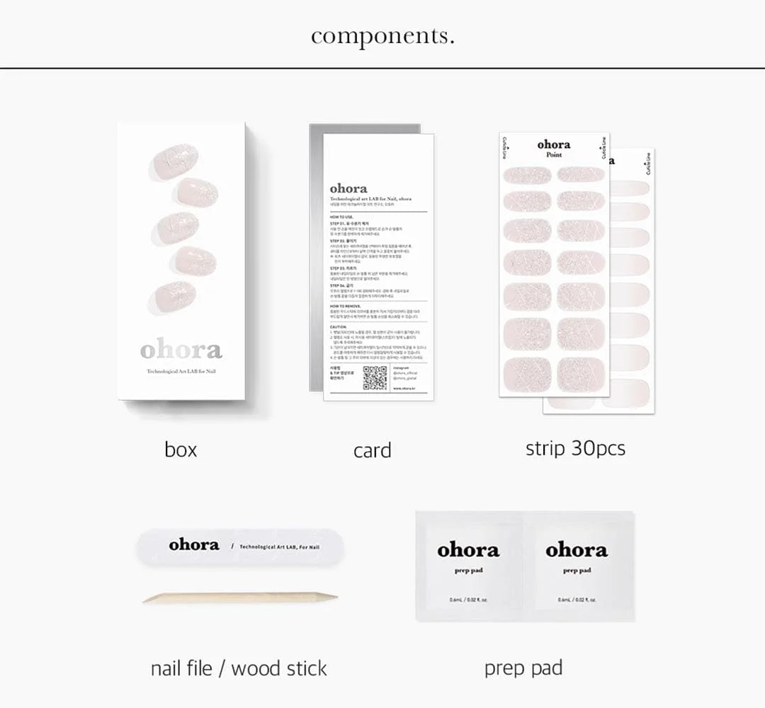 ohora Semi Cured Gel Nail Strips N Dress Up diy gel extension manicure design art asian authentic genuine original korean skincare montreal toronto calgary canada thekshop thekshop.ca natural organic vegan cruelty-free cosmetics kbeauty vancouver free shipping clean beauty routine skin makeup