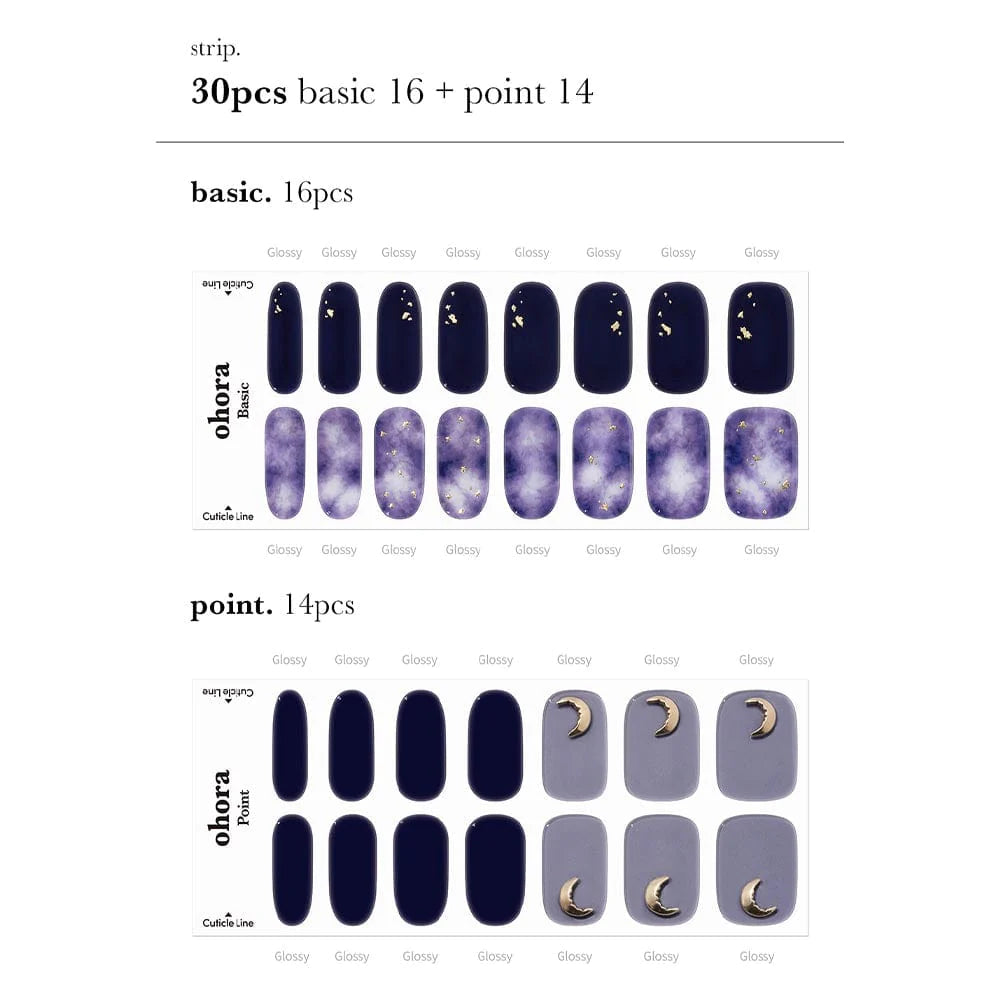 ohora Semi Cured Gel Nail Strips N Lunar Eclipse diy gel extension manicure design art asian authentic genuine original korean skincare montreal toronto calgary canada thekshop thekshop.ca natural organic vegan cruelty-free cosmetics kbeauty vancouver free shipping clean beauty routine skin makeup