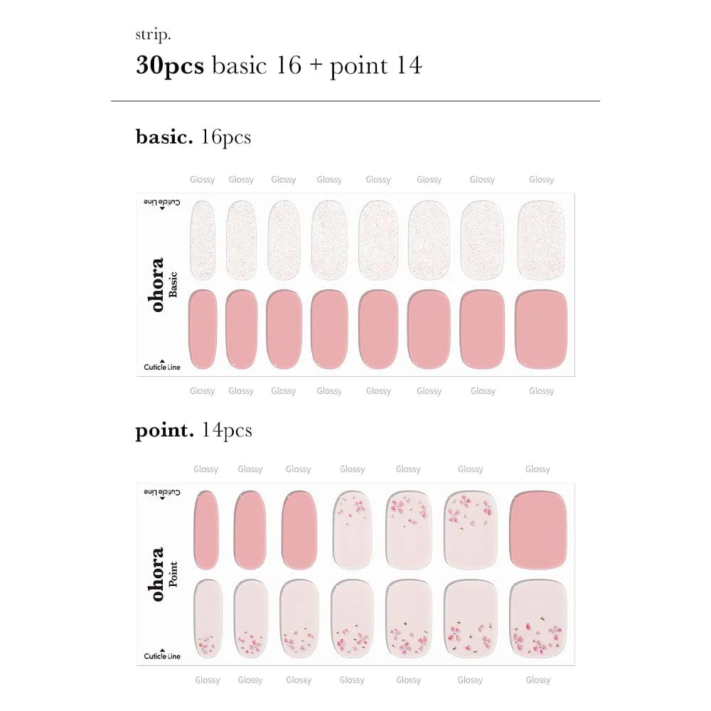 ohora Semi Cured Gel Nail Strips N Rose Diamond diy gel extension manicure design art asian authentic genuine original korean skincare montreal toronto calgary canada thekshop thekshop.ca natural organic vegan cruelty-free cosmetics kbeauty vancouver free shipping clean beauty routine skin makeup