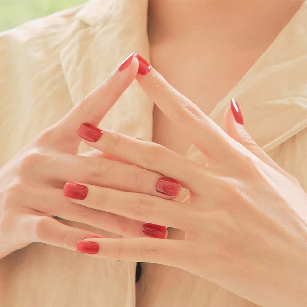 ohora Semi Cured Gel Nail Strips N Tint Brick  diy gel extension manicure design art asian authentic genuine original korean skincare montreal toronto calgary canada thekshop thekshop.ca natural organic vegan cruelty-free cosmetics kbeauty vancouver free shipping clean beauty routine skin makeup