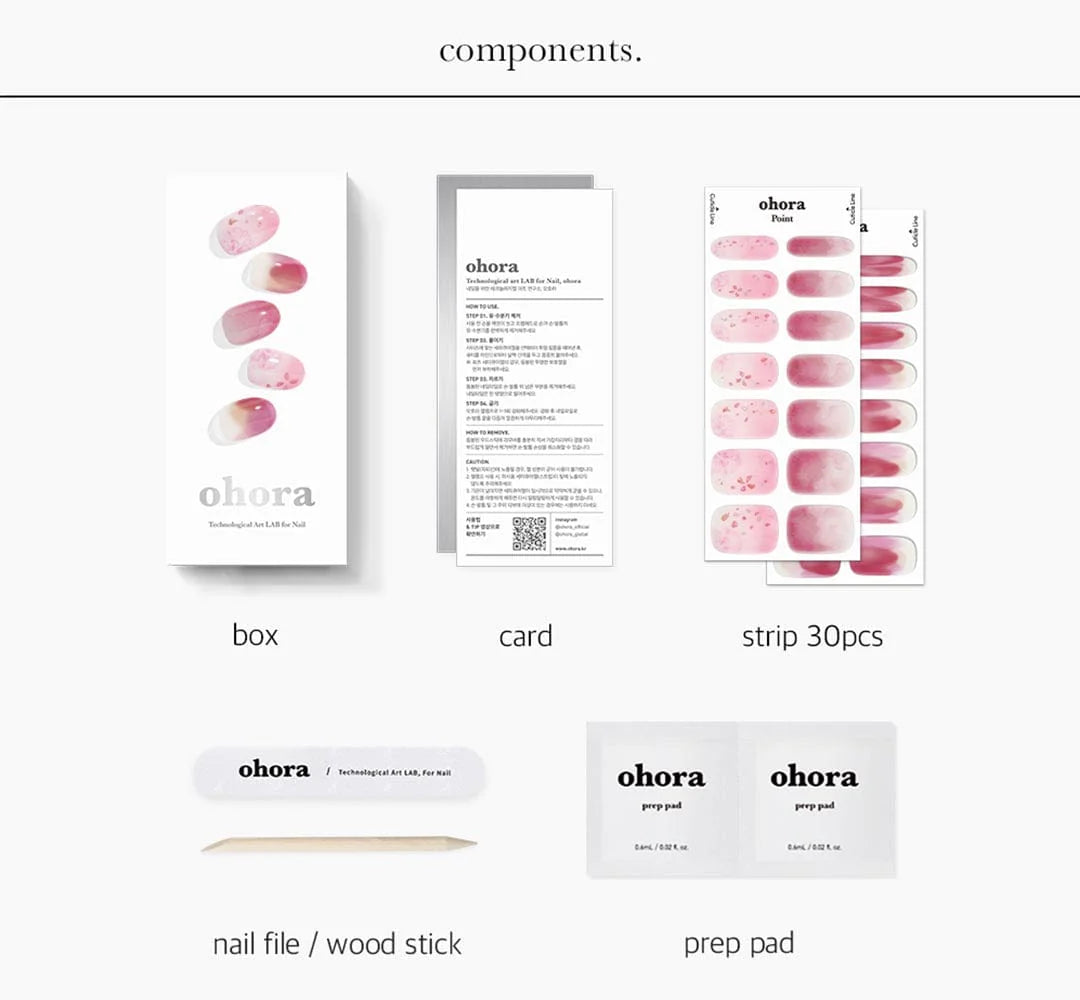 ohora Semi Cured Gel Nail Strips N Tinted diy gel extension manicure design art asian authentic genuine original korean skincare montreal toronto calgary canada thekshop thekshop.ca natural organic vegan cruelty-free cosmetics kbeauty vancouver free shipping clean beauty routine skin makeup