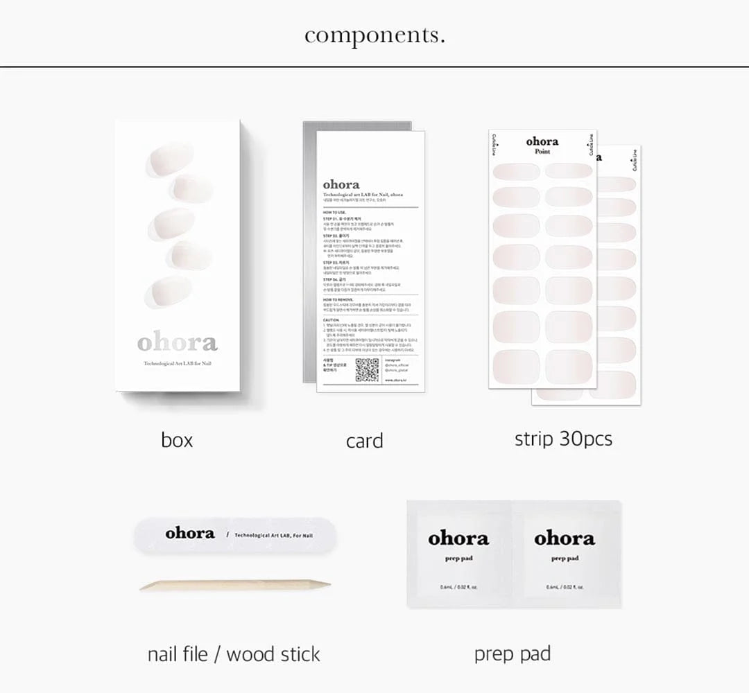  ohora Semi Cured Gel Nail Strips N Veil diy gel extension manicure design art asian authentic genuine original korean skincare montreal toronto calgary canada thekshop thekshop.ca natural organic vegan cruelty-free cosmetics kbeauty vancouver free shipping clean beauty routine skin makeup