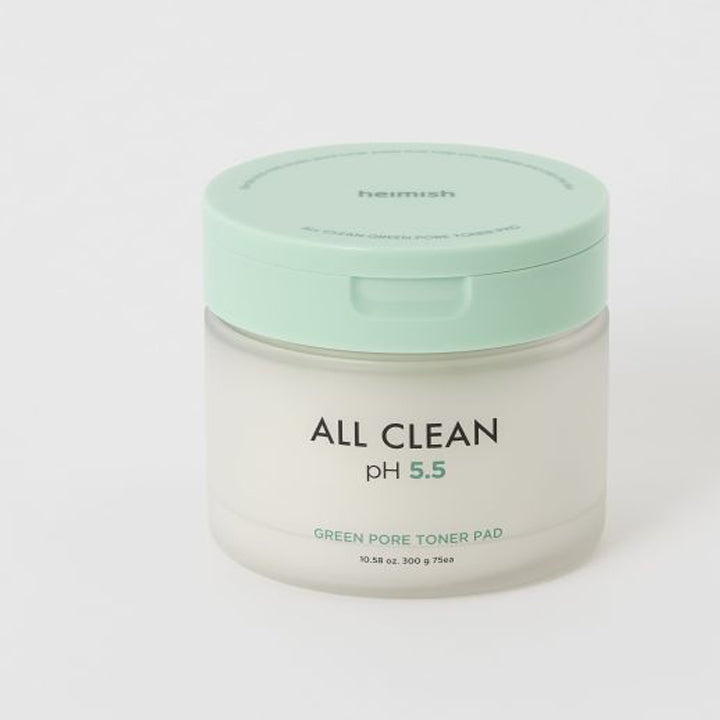 Heimish All Clean Green Pore Toner Pads 75ea asian authentic genuine original korean skincare montreal toronto calgary canada thekshop thekshop.ca natural organic vegan cruelty-free cosmetics kbeauty vancouver free shipping