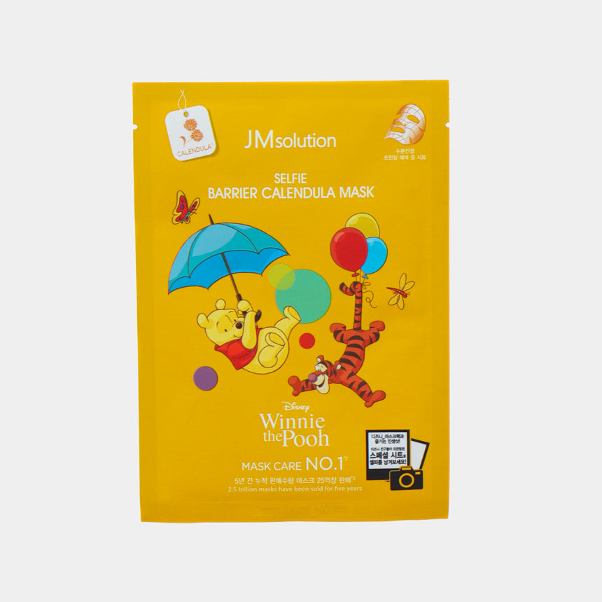 JM Solution x Disney Selfie Barrier Calendula Mask Winnie the Pooh asian authentic genuine original korean skincare montreal toronto calgary canada thekshop thekshop.ca natural organic vegan cruelty-free cosmetics kbeauty vancouver free shipping 