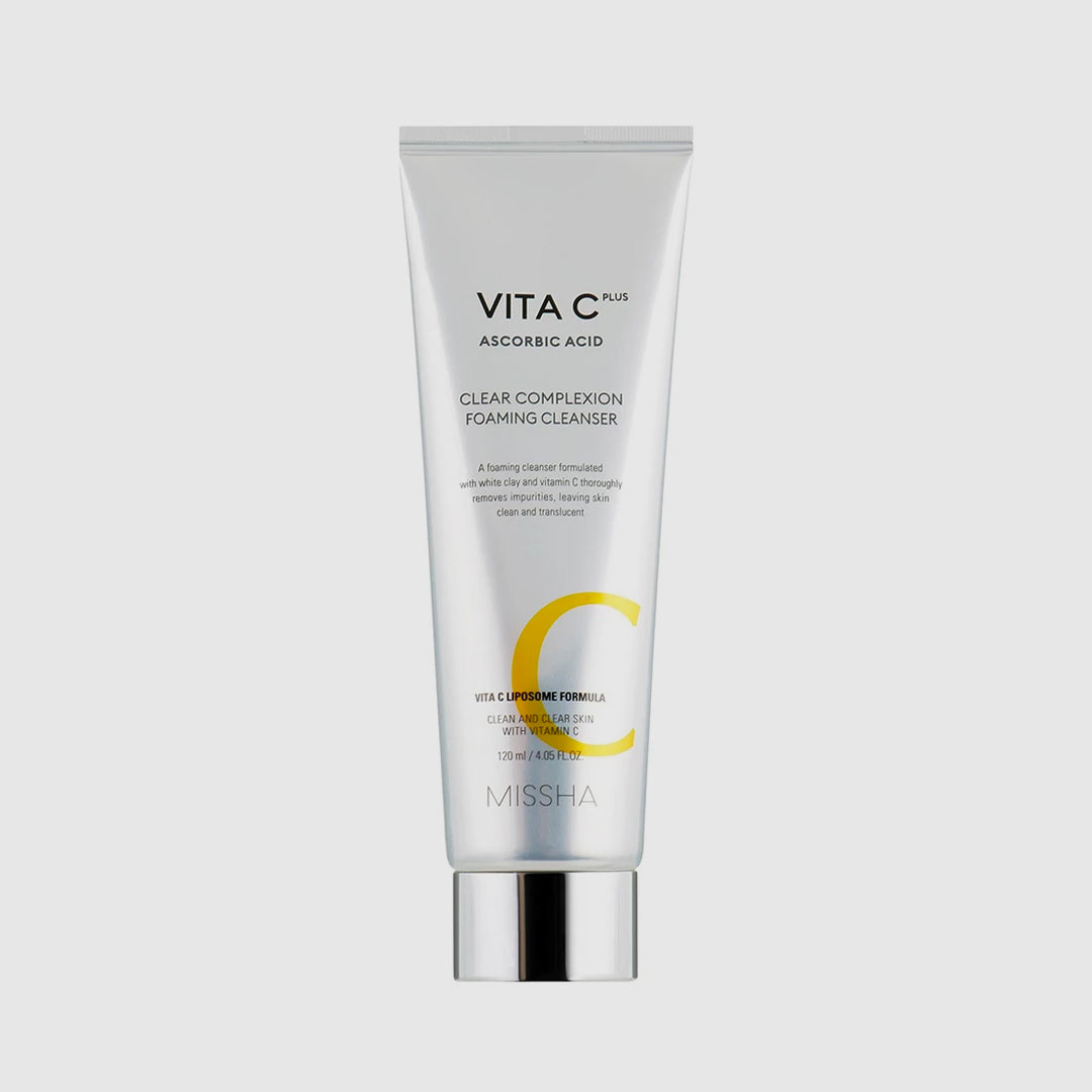 MISSHA Vita C Plus Clear Complexion Foaming Cleanser asian authentic genuine original korean skincare montreal toronto calgary canada thekshop thekshop.ca natural organic vegan cruelty-free cosmetics kbeauty vancouver free shipping 