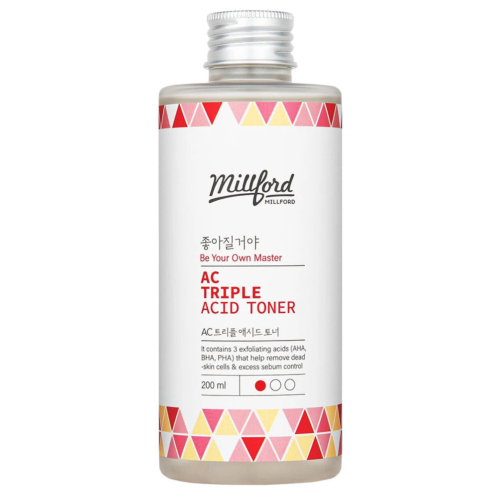 Millford AC Triple Acid Toner asian authentic genuine original korean skincare montreal toronto calgary canada thekshop thekshop.ca natural organic vegan cruelty-free cosmetics kbeauty vancouver free shipping