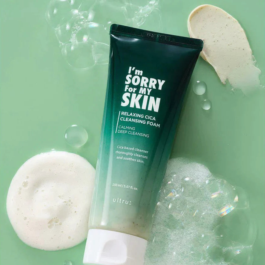 ULTRU I'm Sorry For My Skin Relaxing Cica Cleansing Foam asian authentic genuine original korean skincare montreal toronto calgary canada thekshop thekshop.ca natural organic vegan cruelty-free cosmetics kbeauty vancouver free shipping 