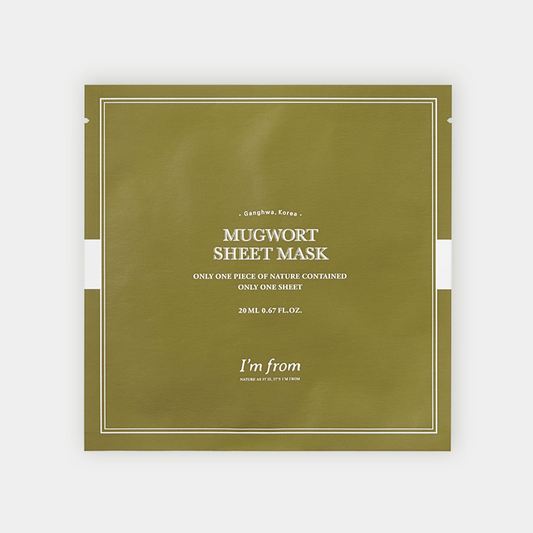 I'M FROM Mugwort Sheet Mask asian authentic genuine original korean skincare montreal toronto canada thekshop thekshop.ca natural organic vegan cruelty-free cosmetics