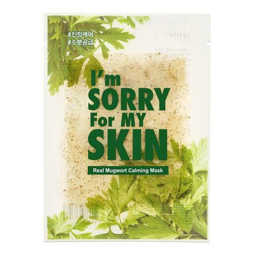 Ultru I'm Sorry For My Skin Real Mugwort Calming Mask asian authentic genuine original korean skincare montreal toronto calgary canada thekshop thekshop.ca natural organic vegan cruelty-free cosmetics kbeauty vancouver free shipping 