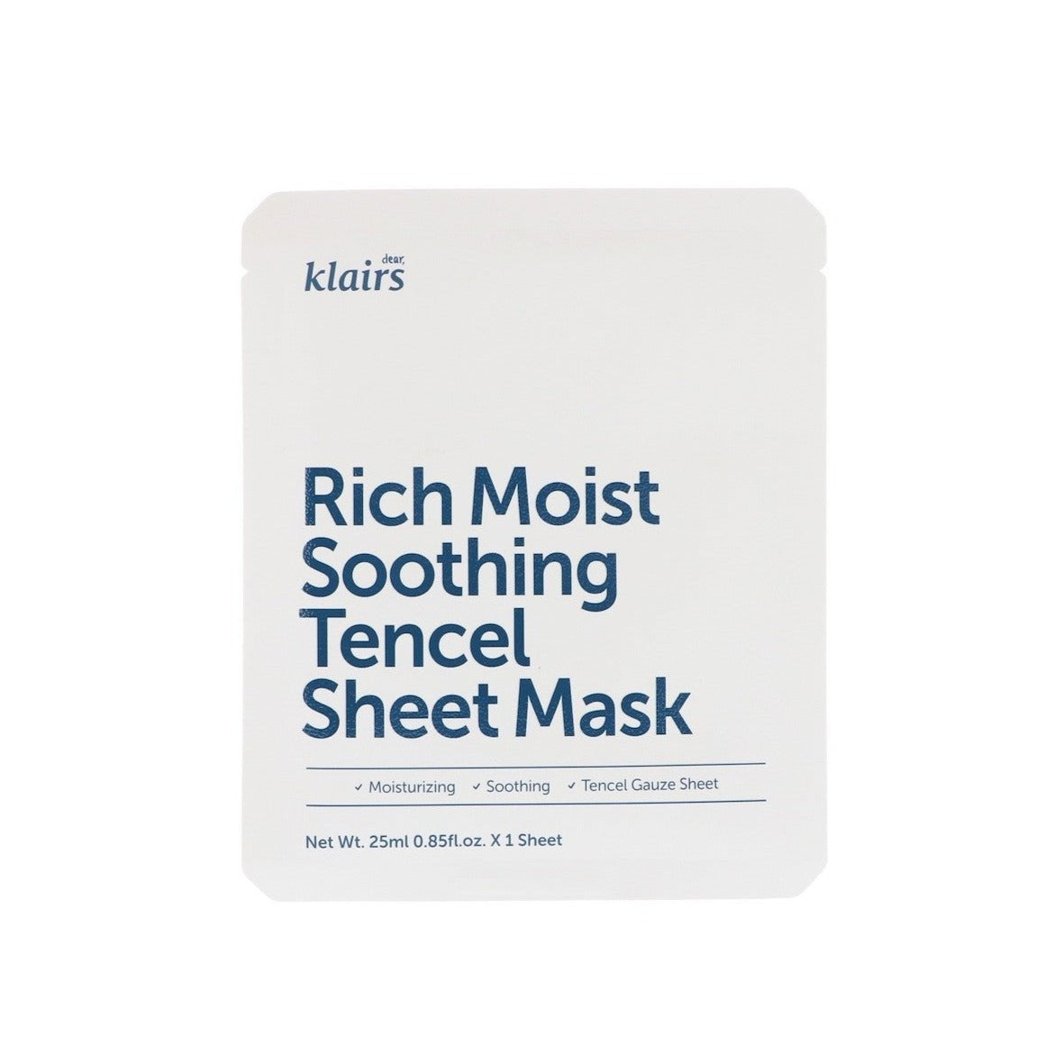 Klairs Rich Moist Soothing Tencel Sheet Mask asian korean skincare montreal toronto canada thekshop thekshop.ca natural organic vegan cruelty-free cosmetics