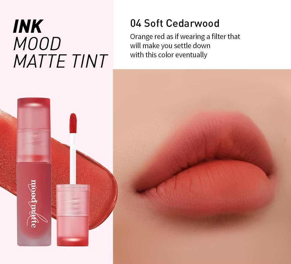 Peripera Ink Mood Matte Tint 04_soft_cedarwood asian authentic genuine original korean skincare montreal toronto canada thekshop thekshop.ca natural organic vegan cruelty-free cosmetics kbeauty vancouver free shipping