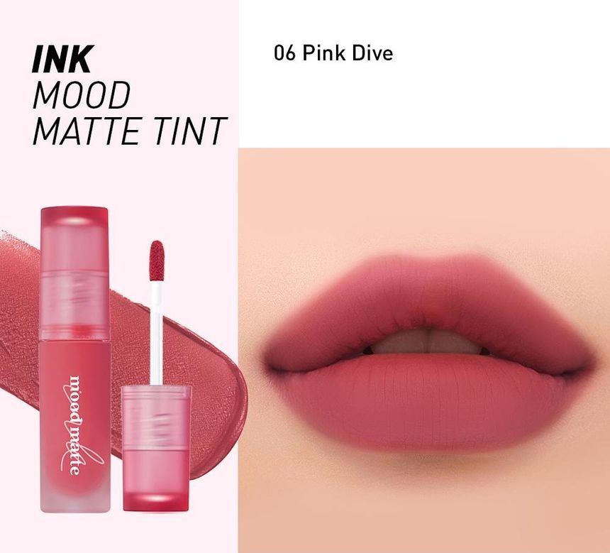 peripera ink mood matte tint #06 - Pink Dive asian authentic genuine original korean skincare montreal toronto calgary canada thekshop thekshop.ca natural organic vegan cruelty-free cosmetics kbeauty vancouver free shipping 