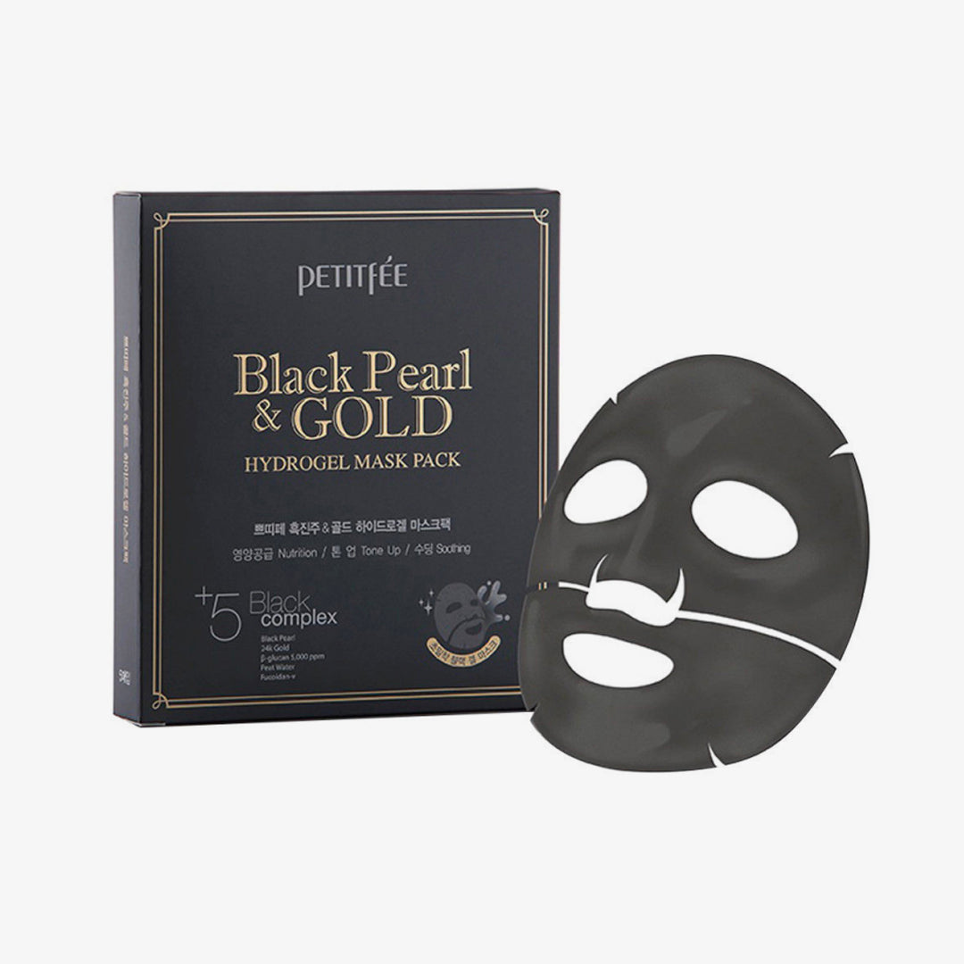 Petitfee Black Pearl & Gold Hydrogel Mask Pack asian authentic genuine original korean skincare montreal toronto calgary canada thekshop thekshop.ca natural organic vegan cruelty-free cosmetics kbeauty vancouver free shipping  