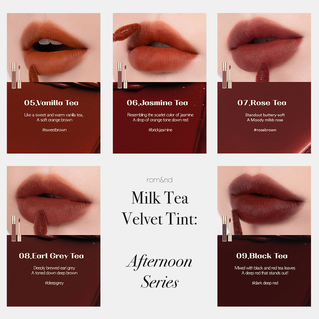 rom&amp;nd Milk Tea Velvet Tint Afternoon Series