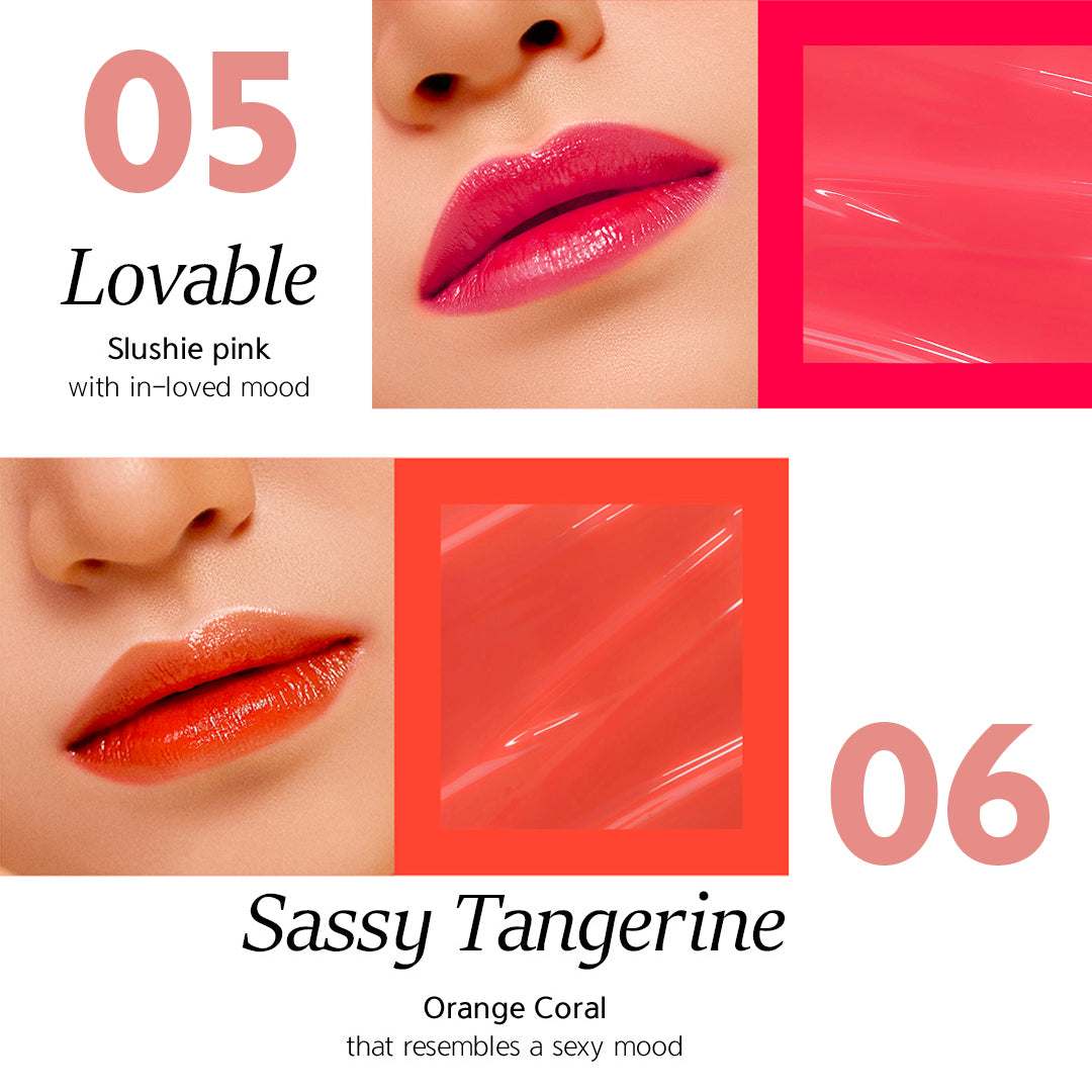 Nacific Shine Mood Slick Lip Tint asian authentic genuine original korean skincare montreal toronto calgary canada thekshop thekshop.ca natural organic vegan cruelty-free cosmetics kbeauty vancouver free shipping  swatches